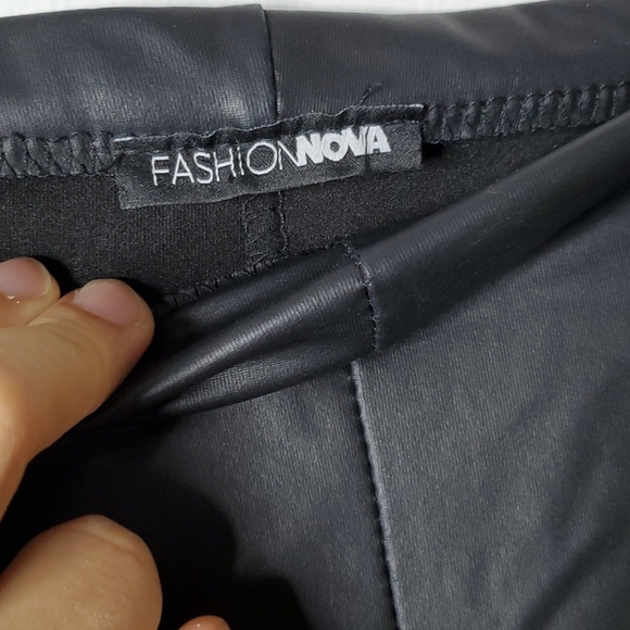 FASHION NOVA Faux Leather High Rise Tights - Picture 3 of 4